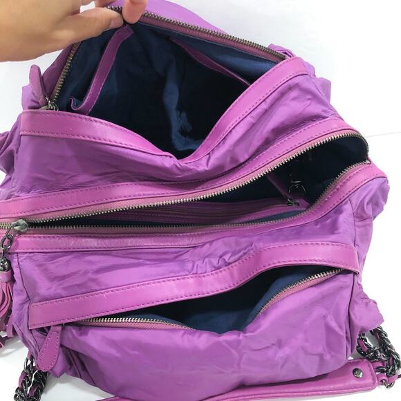 Cole Haan Maria Sharapova Purple Triple Zip Hobo Satchel Bag - Picture 11 of 14